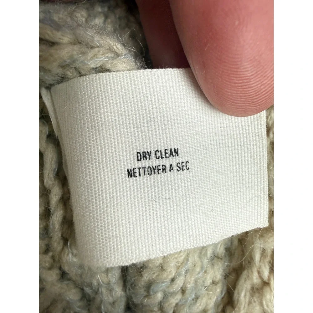 Sparrow L Sweater Blue Ombre Wool Mohair Alpaca Cable Knit Anthropologie